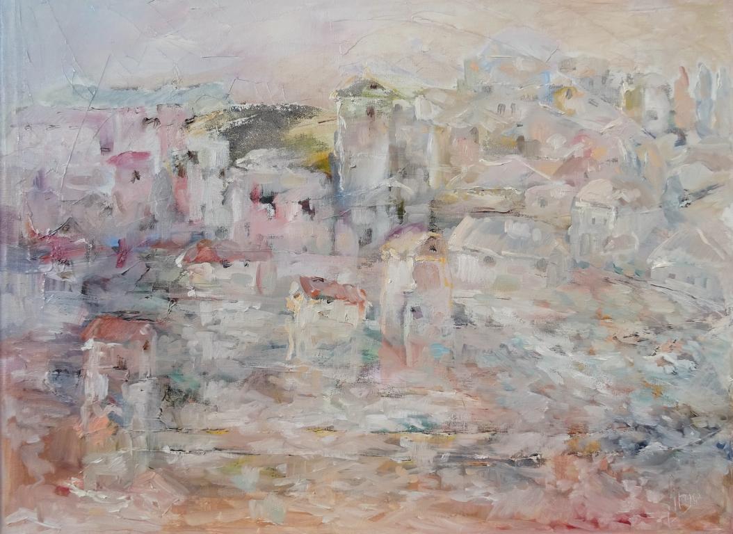 Der weiße Dorf / Öl/Leinwand / 80 x 60