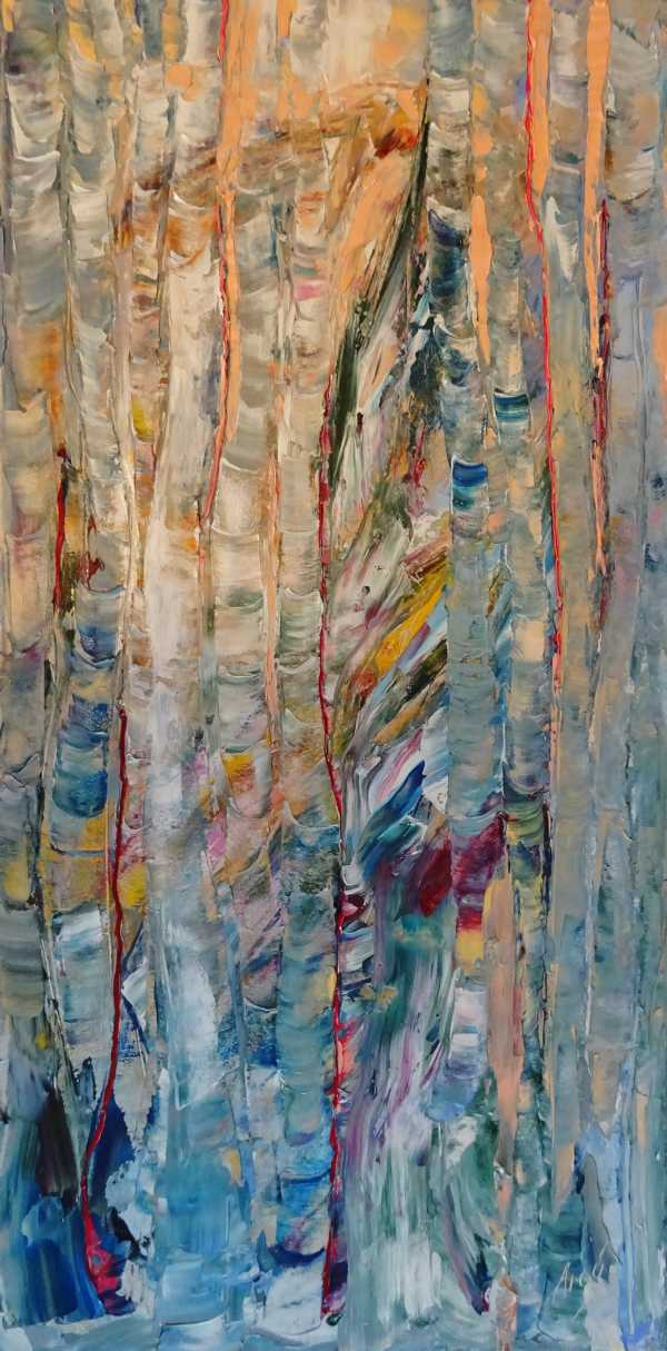 Birken. Dezember / Öl/Leinwand / 40x80