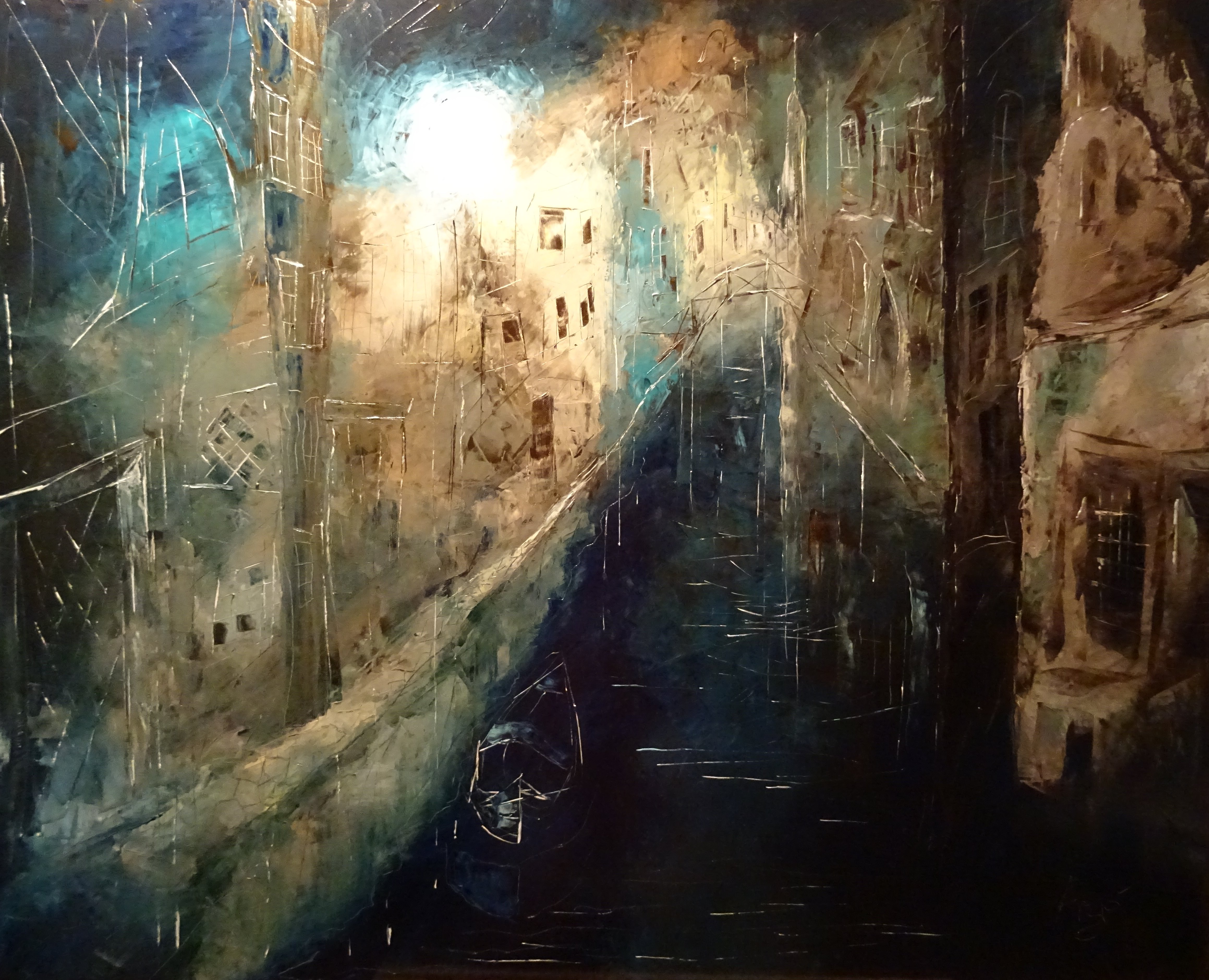 Venedig in der Nacht Motiv 3 / Öl/Leinwand / 100x80