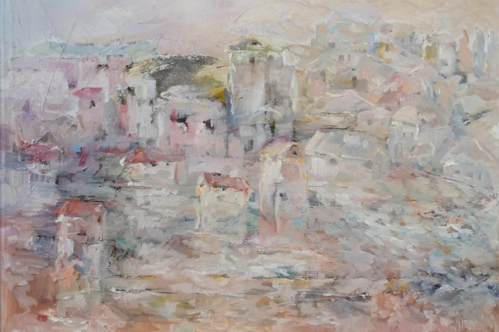 Der weiße Dorf / Öl/Leinwand / 80 x 60
