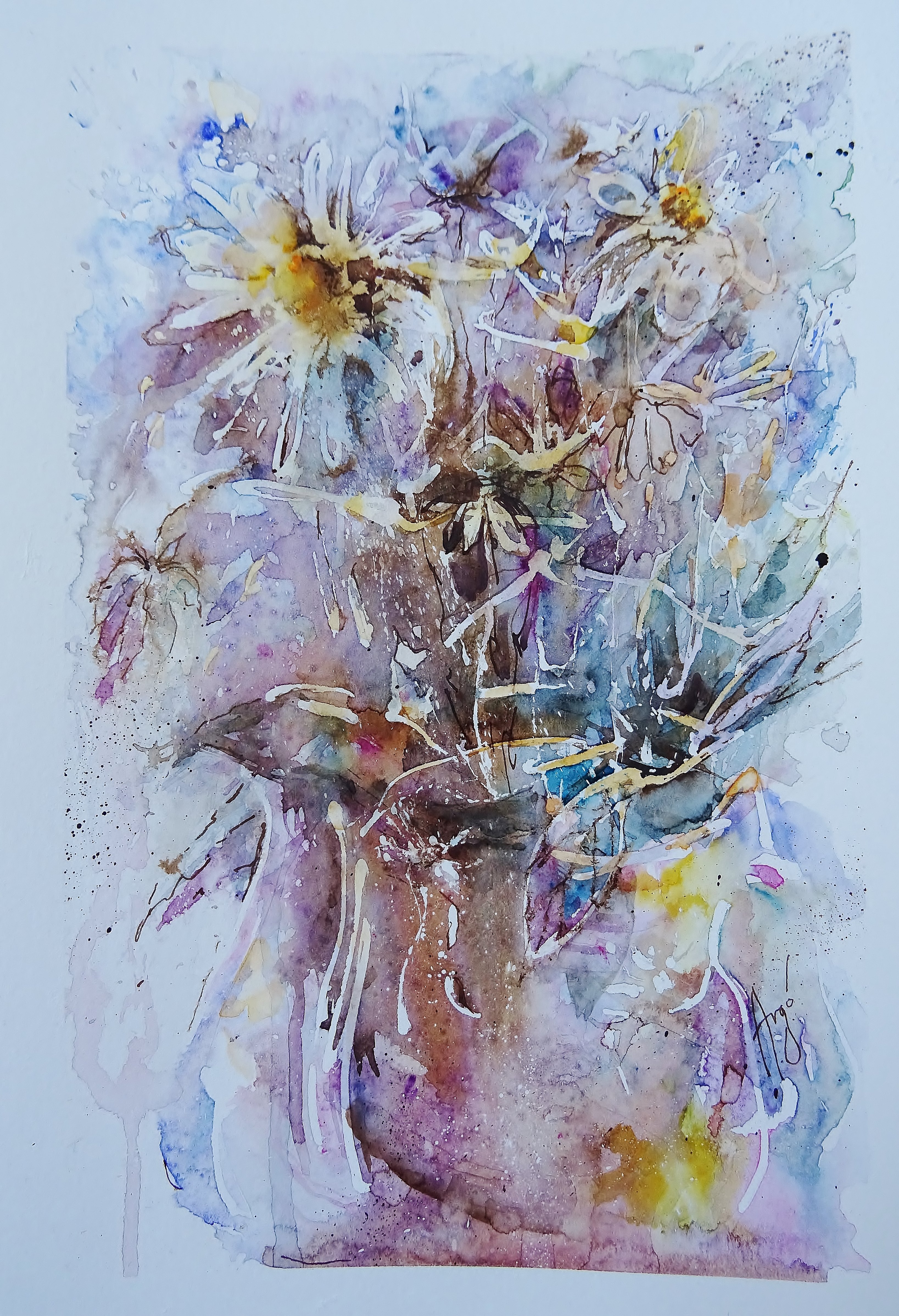 Blumenstudie / Aquarell / 17 x 24