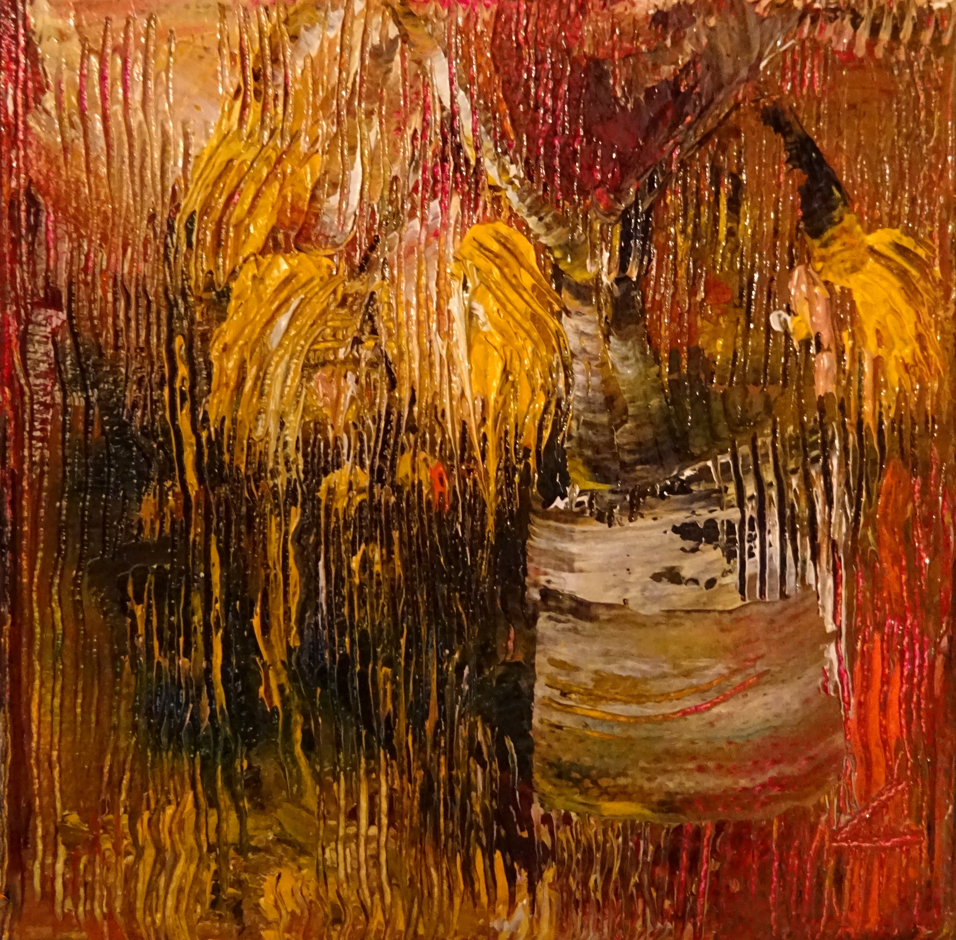 Gelbe Blumen / Öl/Leinwand / 10x10 / - nicht zu erwerben -