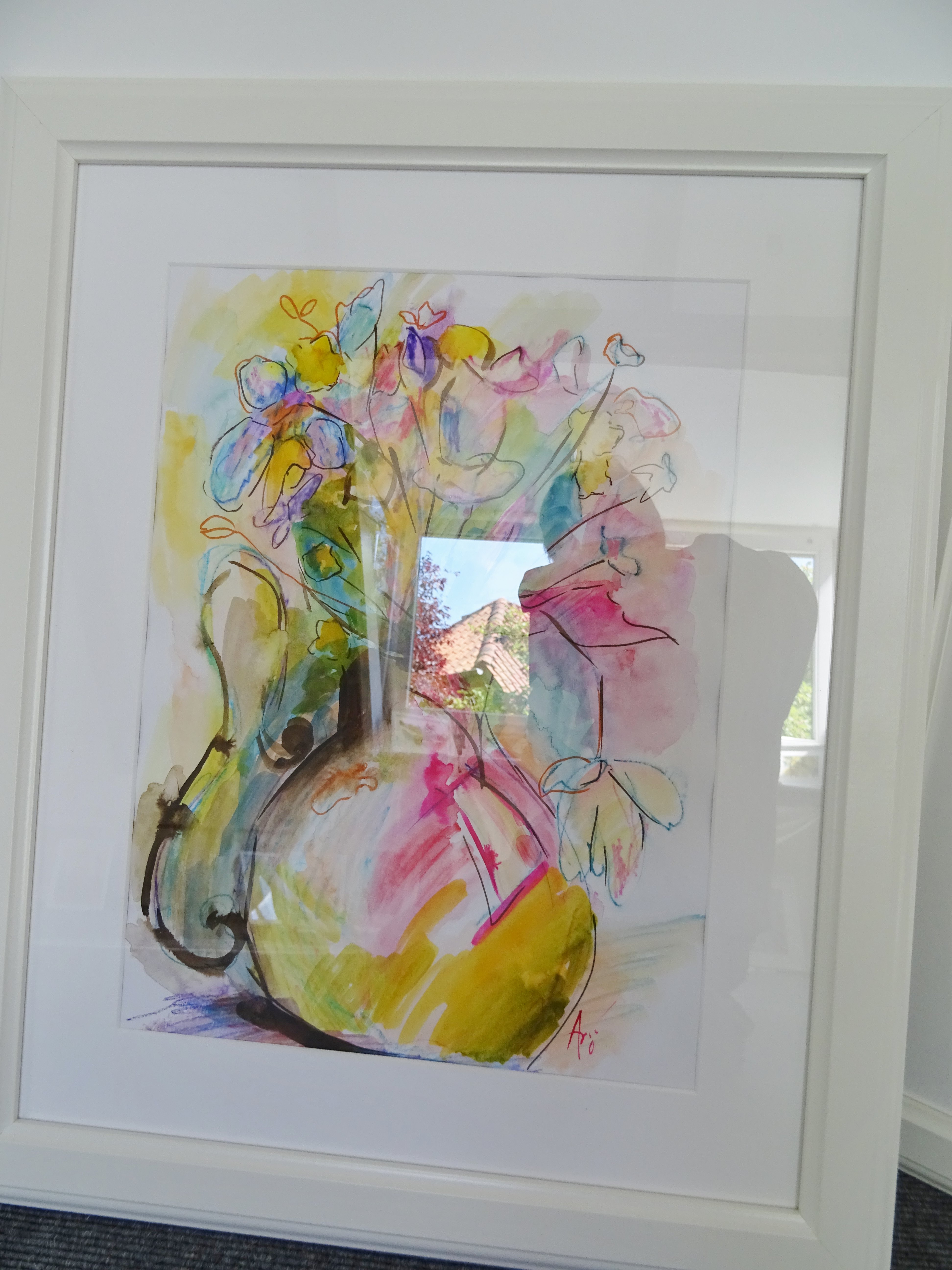 Blumen Bunt / Pastellkreide/Mischtechnik / 29x42