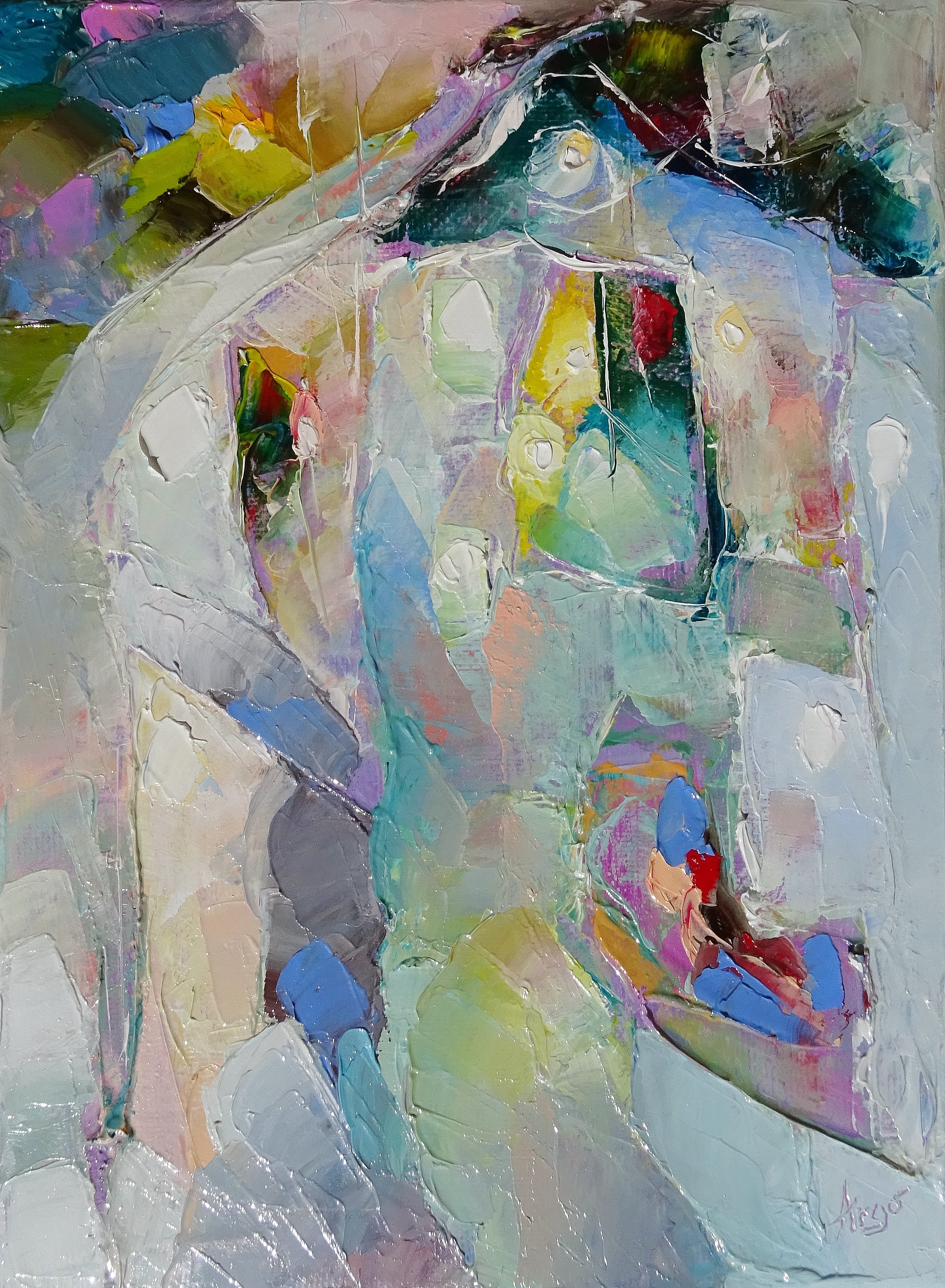 Lichter in der Stadt / Öl/Leinwand / 18 x 24 / - verkauft -