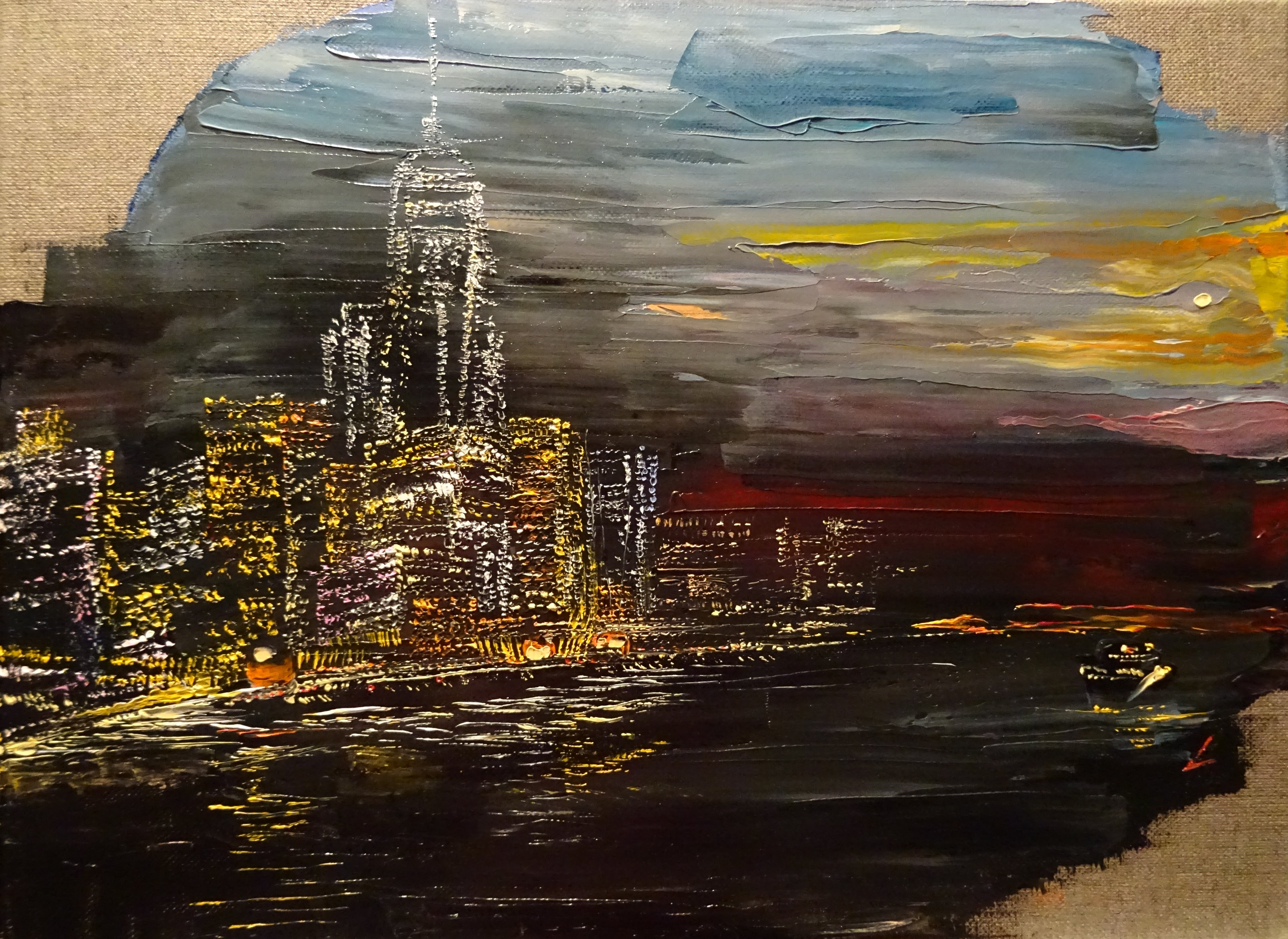 Das Schiff / Öl/Leinwand / 40x30 / - verkauft -