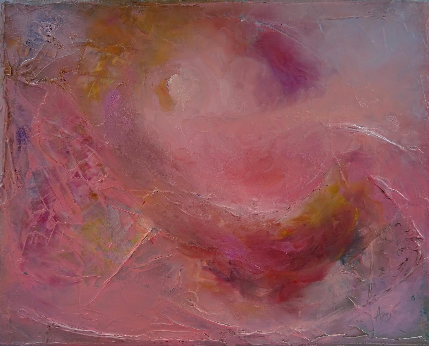 Das Boot im Rosa Meer / Öl/Leinwand / 30x24