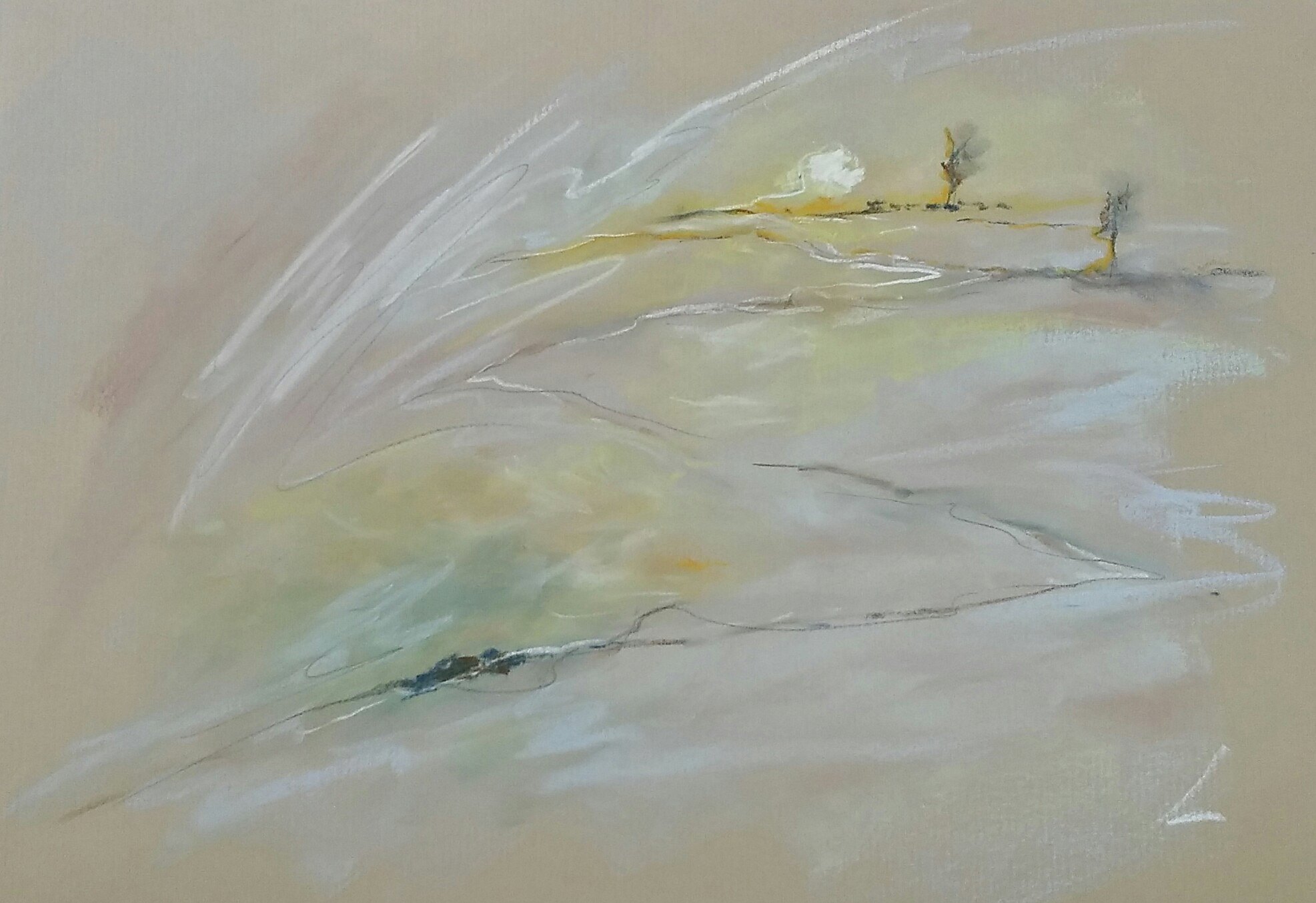einfache Perspektive Nr 1 / Pastellkreide / 42x29