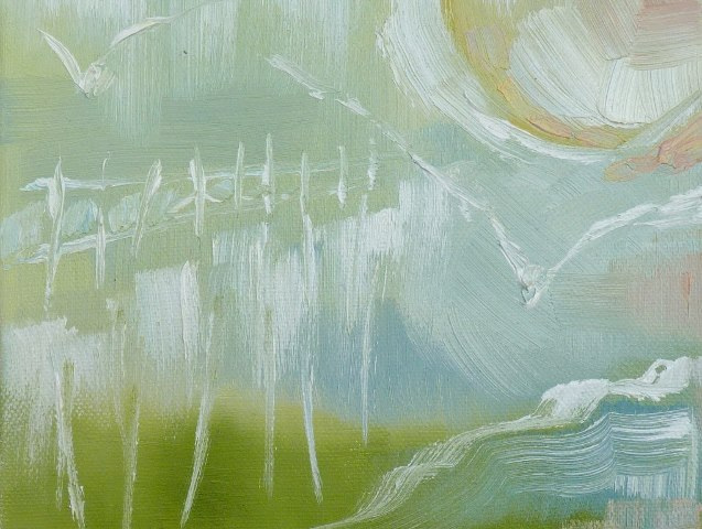 Der Steg / Öl/Leinwand / 20x20 / - nicht zu erwerben -