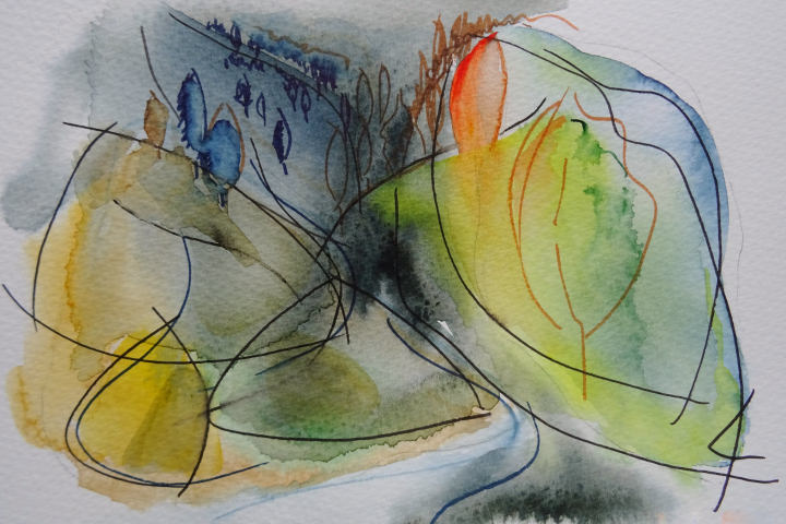 Die Schlucht / Aquarell / 18x13