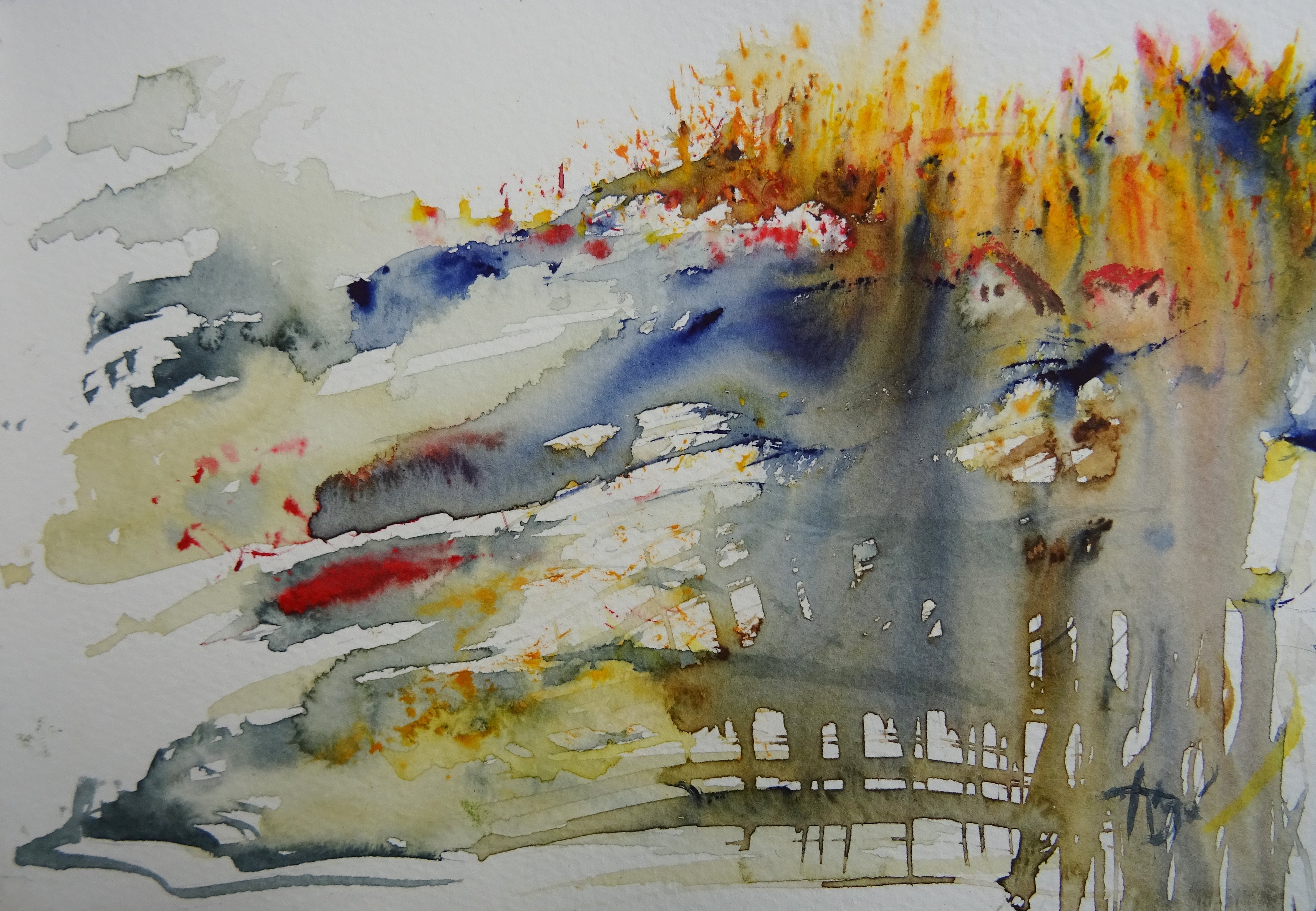 Herbst im Harz / Aquarell / 15 x 10