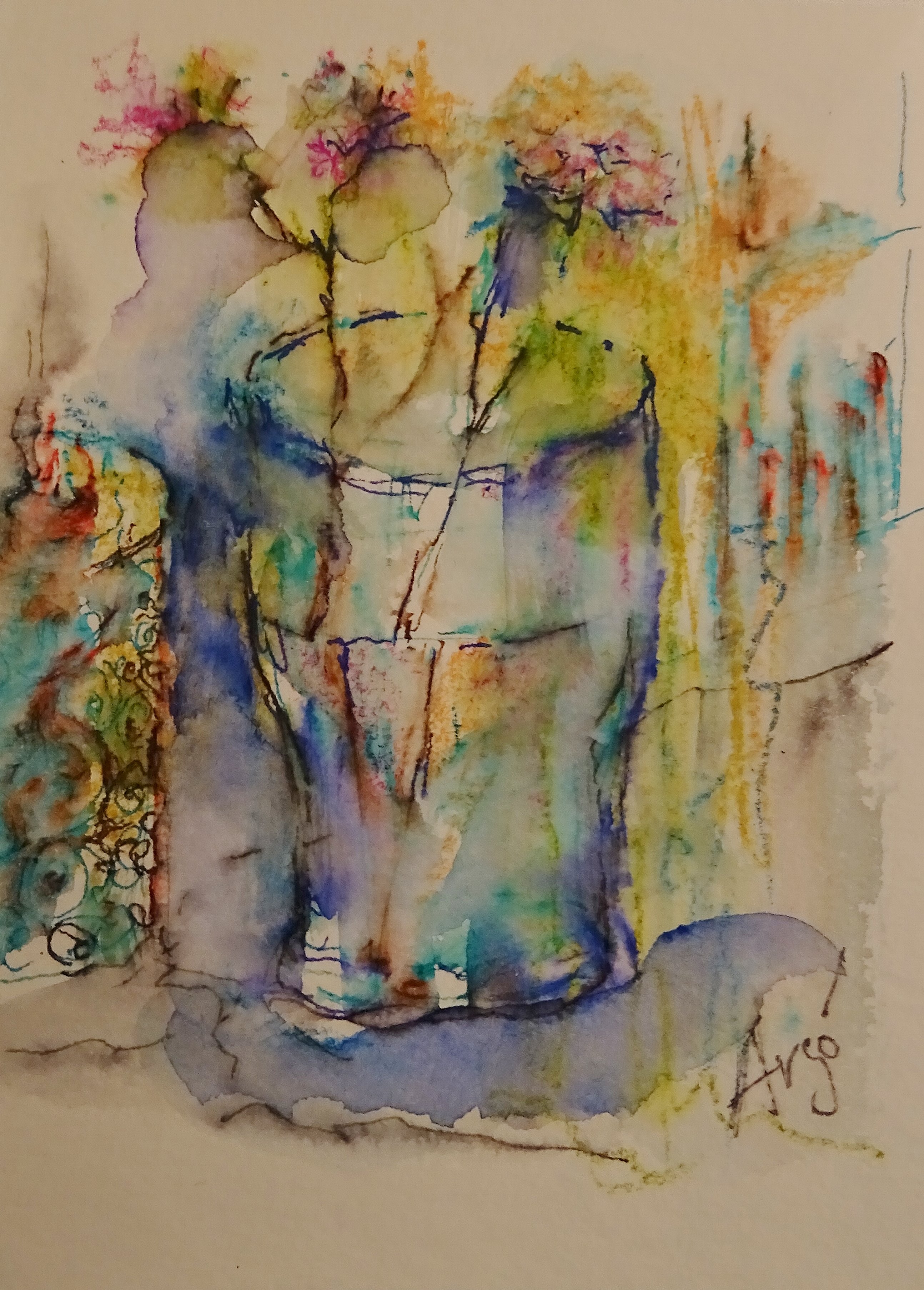 In der Blauen Vase / Aquarell / 8x10 / - nicht zu erwerben -