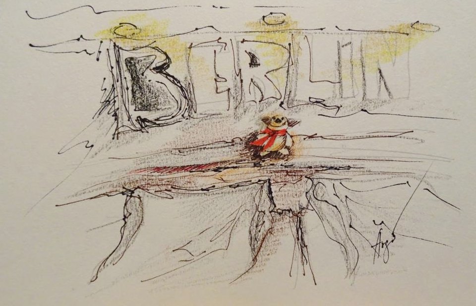In Berlin / Aquarell/Mischtechnik / 24 x 17