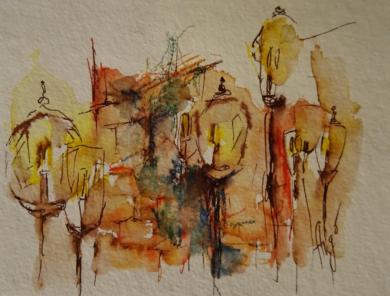 Laternen / Aquarell / 10x8 / - nicht zu erwerben -