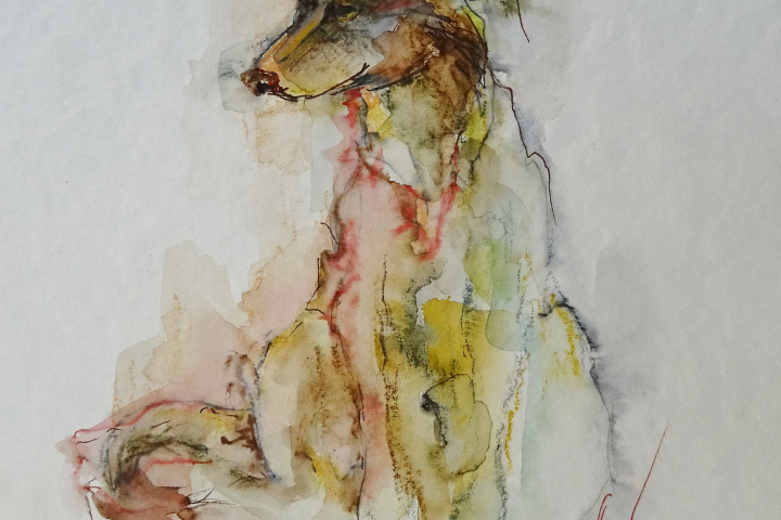 Wach / Aquarell/Mischtechnik / 17 x 24
