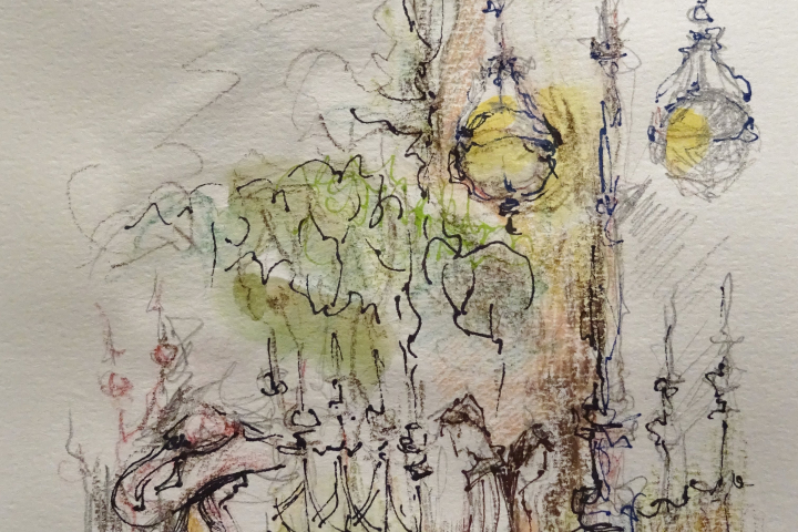 Im Park / Aquarell/Mischtechnik / 17 x 24