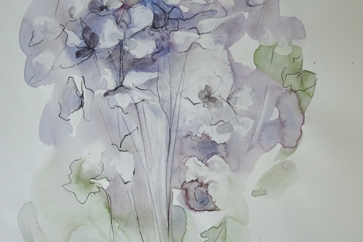 Blumenstudie / Aquarell/Mischtechnik / 20 x 24