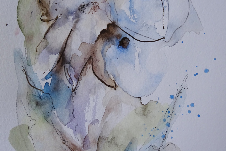 Blumenstudie / Aquarell/Mischtechnik / 17 x 24