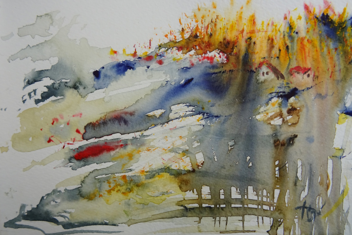 Herbst im Harz / Aquarell / 15 x 10