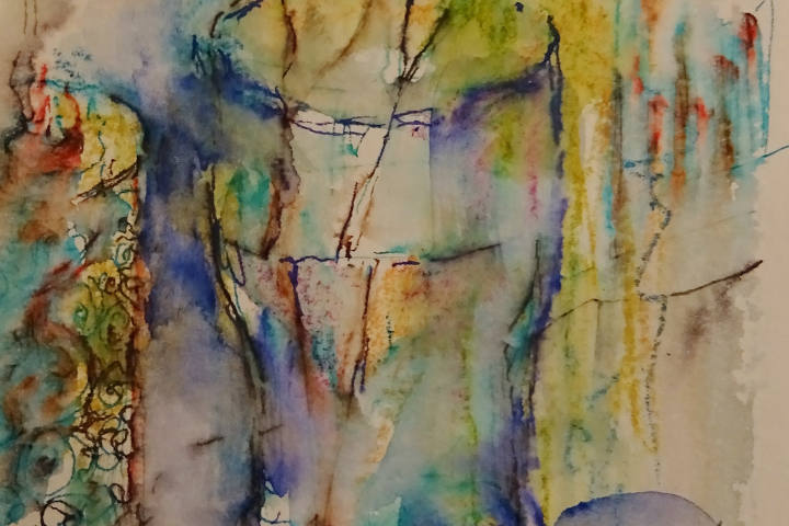 In der Blauen Vase / Aquarell / 8x10 / - nicht zu erwerben -