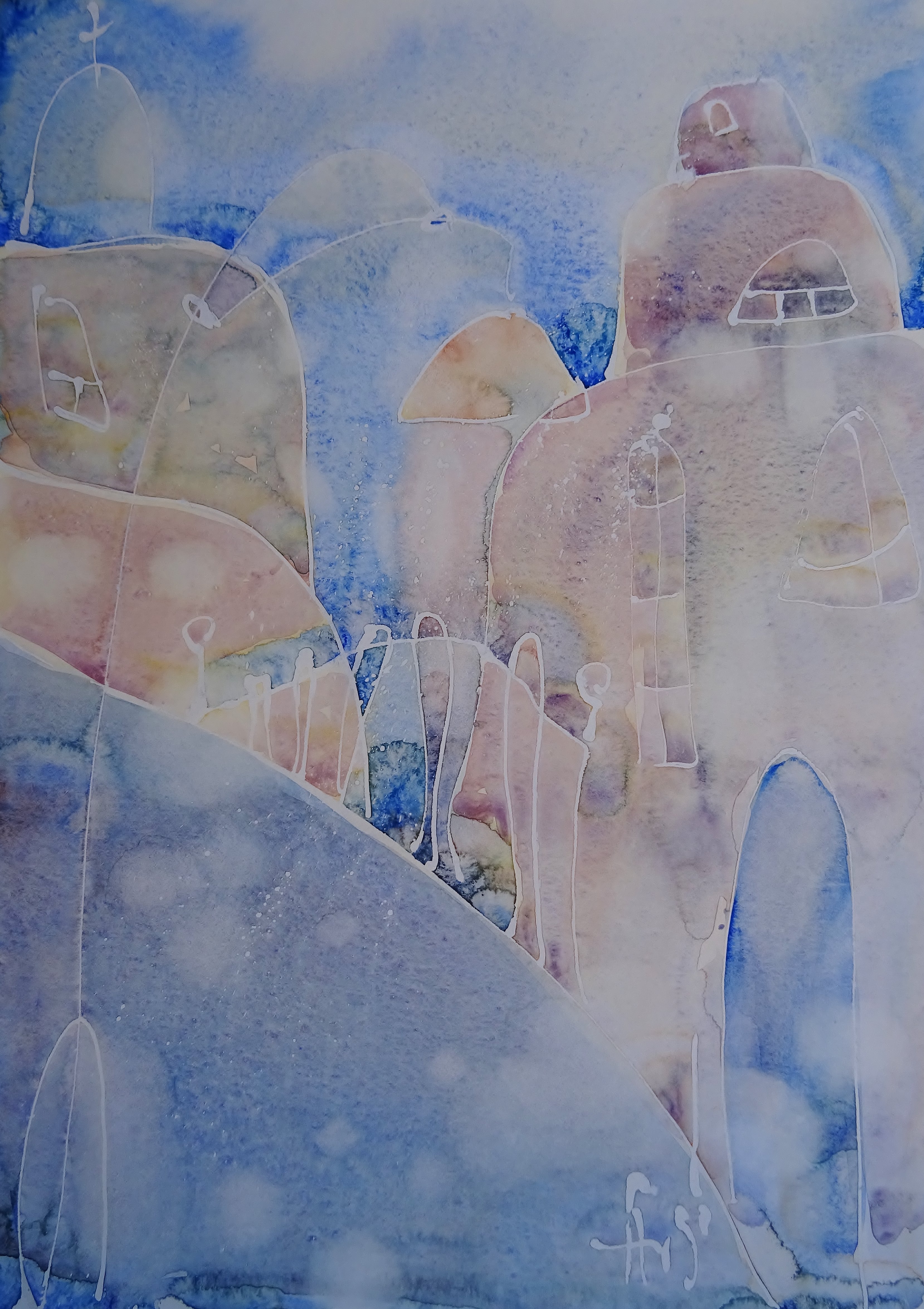 Griechische Motive / Aquarell / 30 x 40
