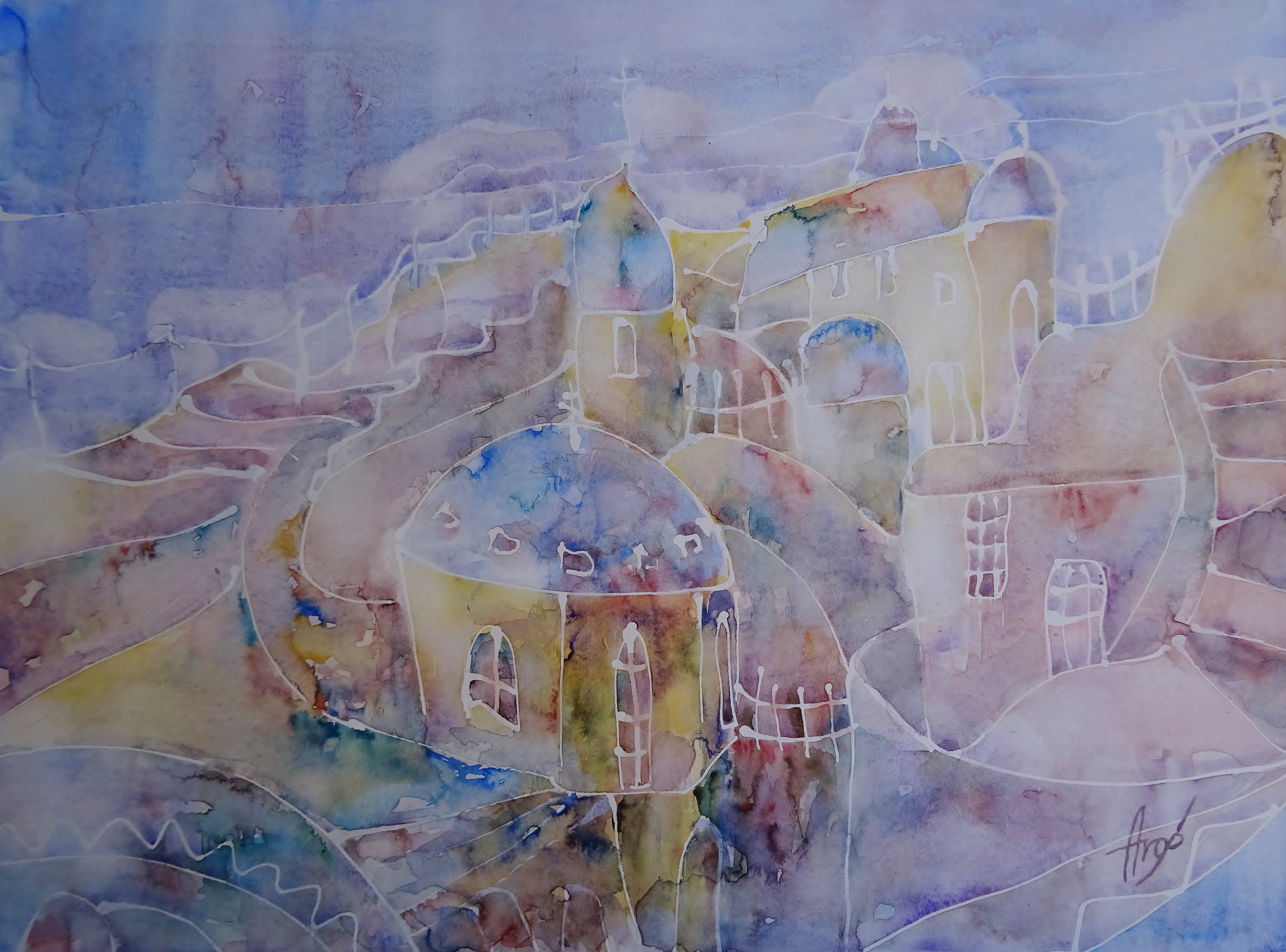 Griechische Motive / Aquarell / 40 x 30