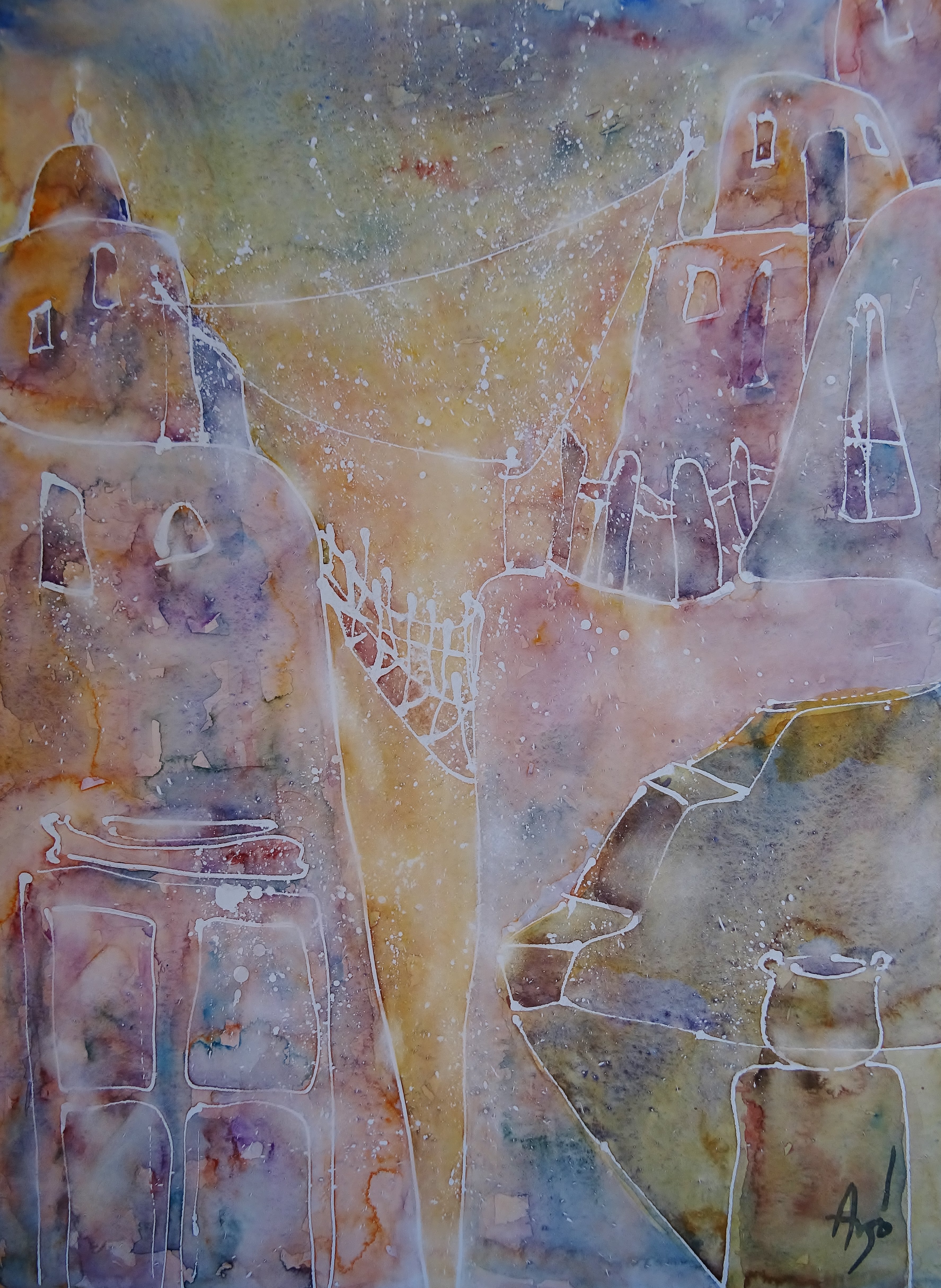 Griechische Motive / Aquarell / 30 x 40