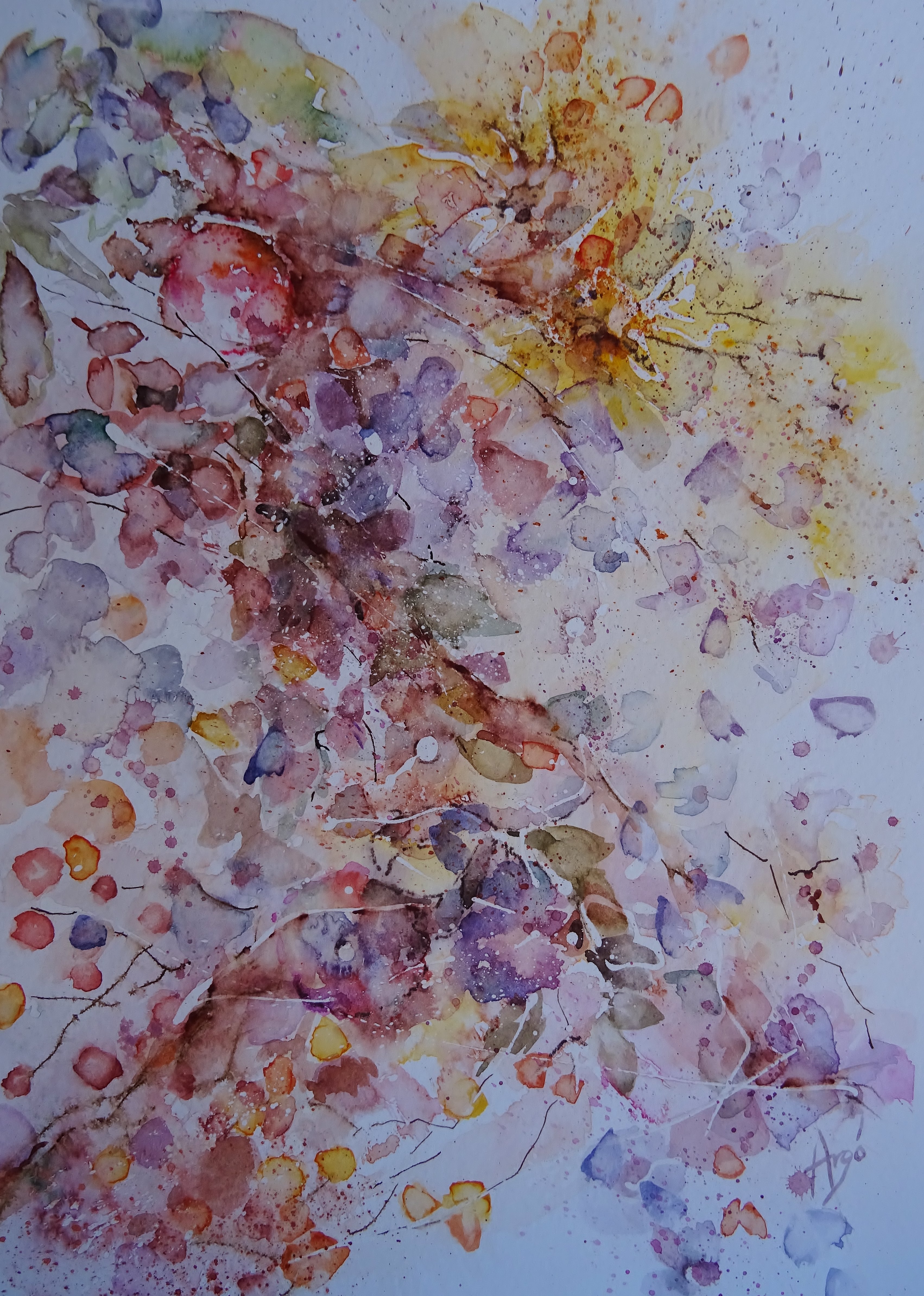 Blumenstudie / Aquarell / 21 x 29