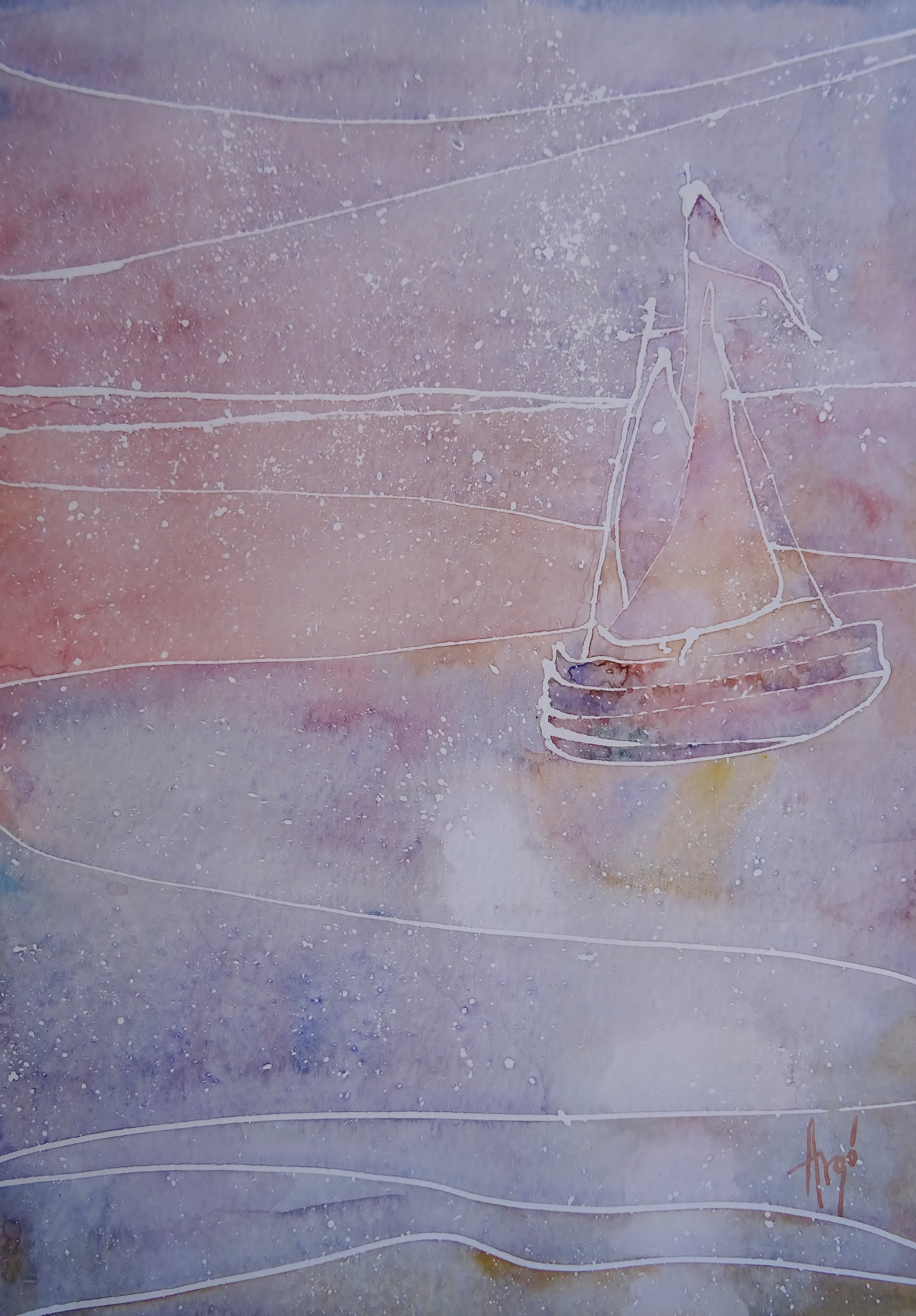 Strandskizze / Aquarell / 21 x 29