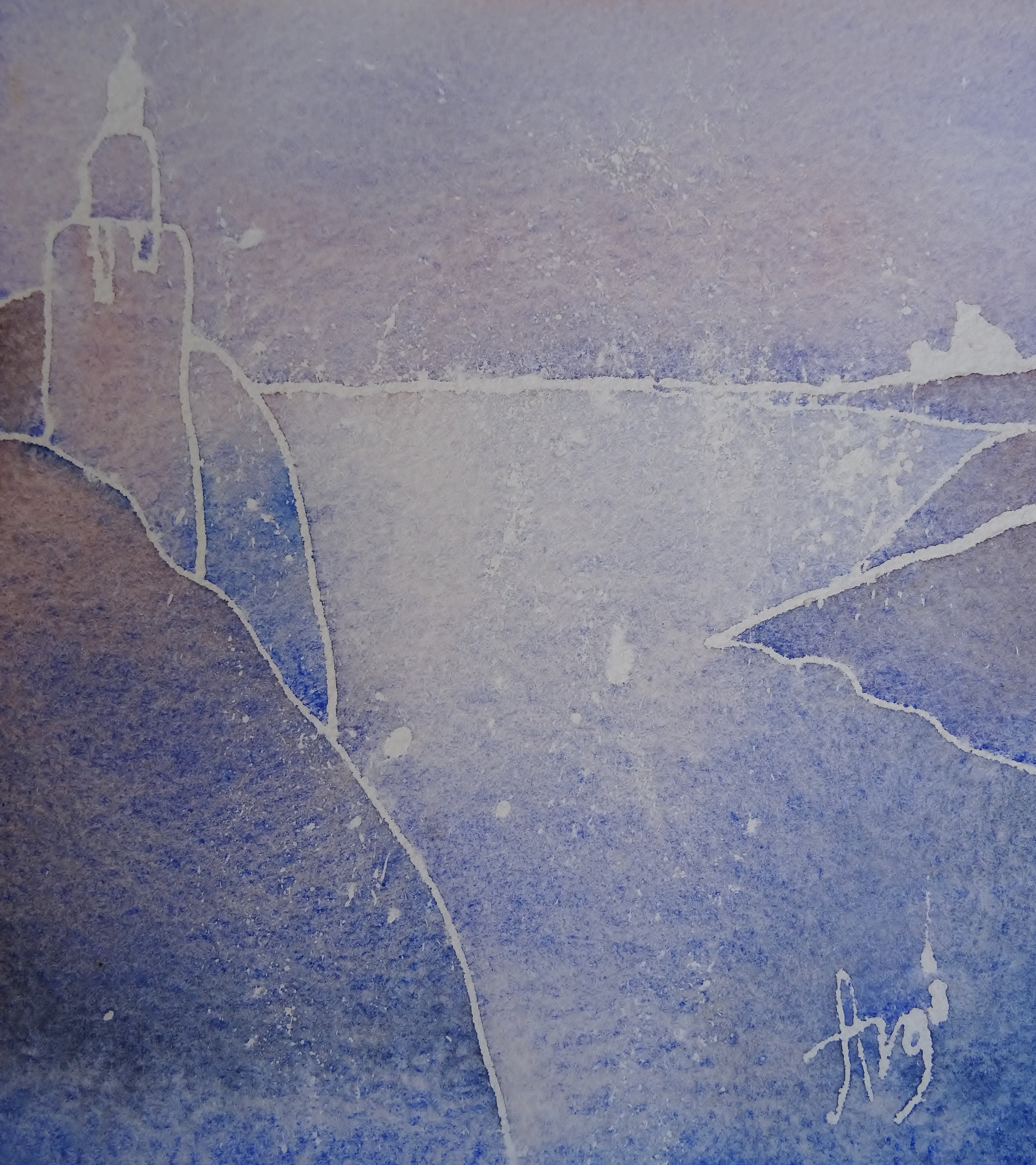 Strandskizze / Aquarell / 16 x 18