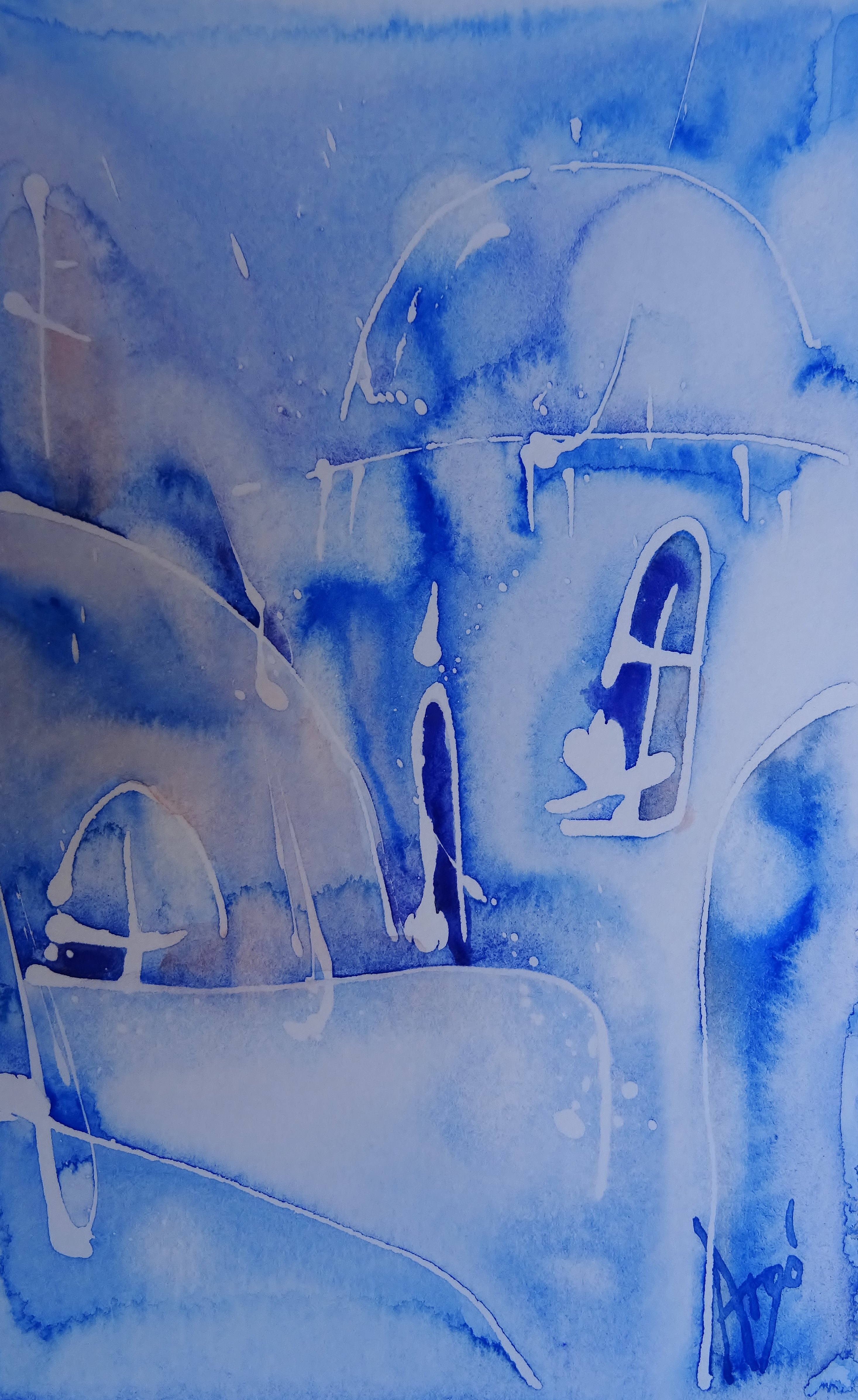 Griechische Motive / Aquarell / 11 x 17
