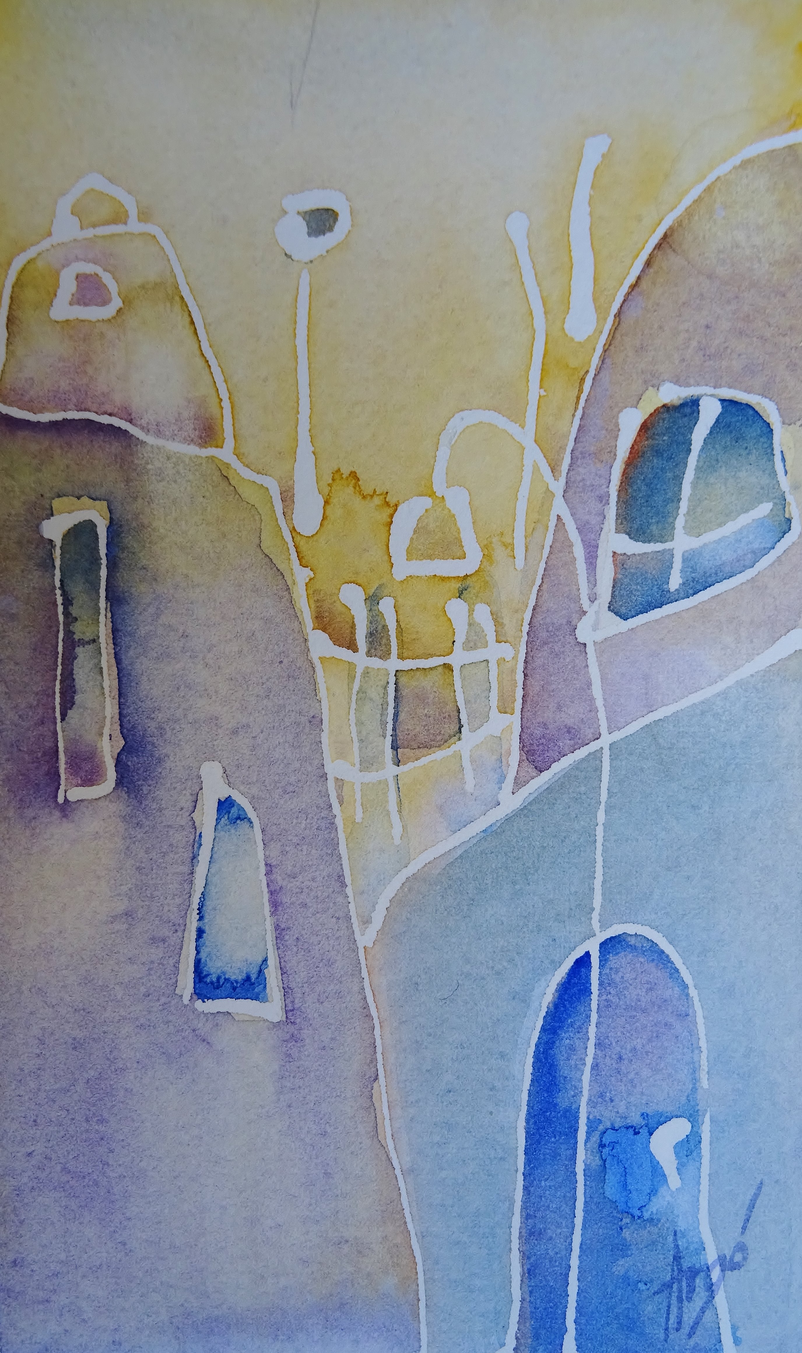 Griechische Motive / Aquarell / 11 x 16